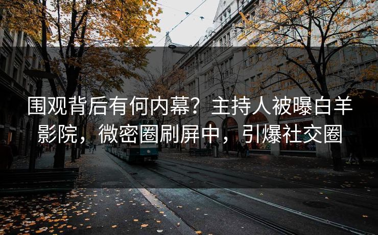 围观背后有何内幕？主持人被曝白羊影院，微密圈刷屏中，引爆社交圈