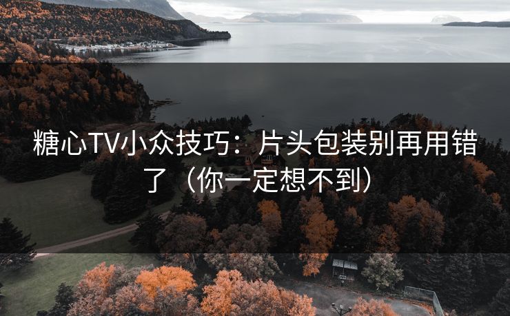 糖心TV小众技巧：片头包装别再用错了（你一定想不到）